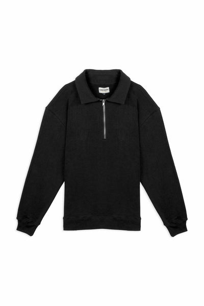 ULTRA LUXE Half Zip Sweater - Black